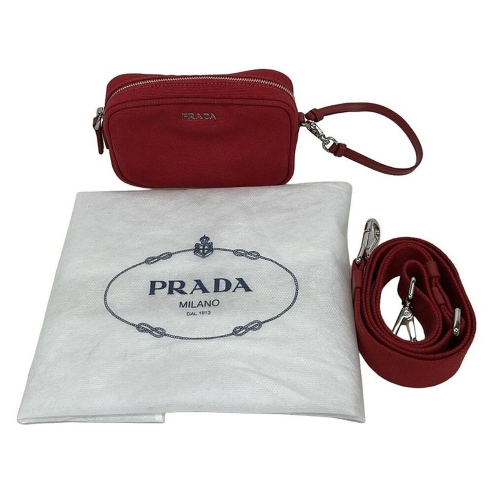 Prada Tote Canapa Grommet Gold Silver Bold X - Picture 8 of 10